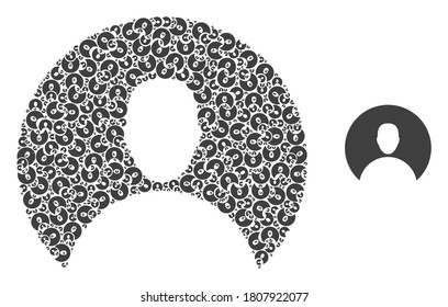 Vector customer mosaic is done from random recursive customer elements. Fractal mosaic from customer.