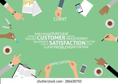 vector customer satisfaction concept,template