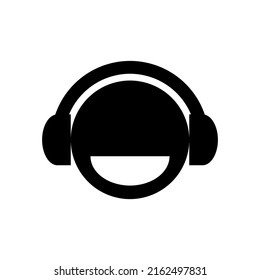 Vector customer service icon in black and white format