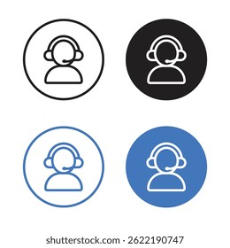 Icono de Servicio al cliente de Vector en conjunto de iconos de círculo