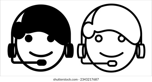 VECTOR CUSTOMER SERVICE ICON IN STROKE AND FILL VERSION