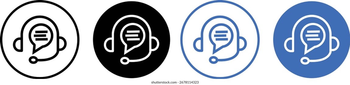 ícone de serviço ao cliente vetorial para suporte, botão de agente de suporte de contato, tecnologia de ícone de bate-papo ao vivo, ícone de bate-papo ao vivo sign pack. ilustração vetorial,