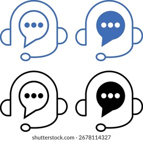 vector customer service icon for support, Contact support agent button, Live chat icon technology, Live chat icon sign pack. vector illustration,