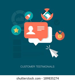 vector customer testimonials concept illustration