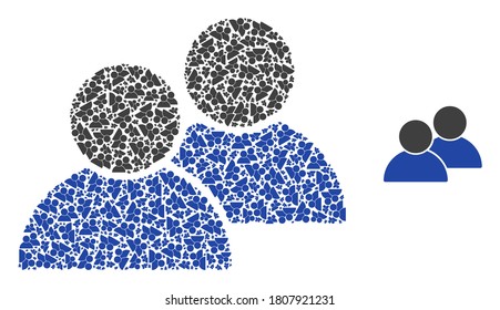Vector customers mosaic is composed of randomized recursive customers parts. Recursion composition of customers.