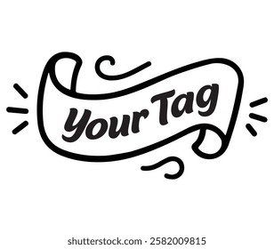 Vector customizable cartoon style tag