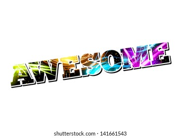 Vetor personalizável luz efeito palavra impressionante.