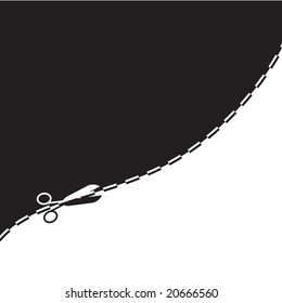 Vector - Cut along the lines symbol. For text insertion.