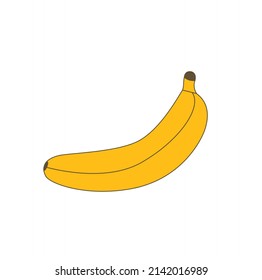 Vector cut of banana isolated on white background. Tropical fruits, banana snack or vegetarian nutrition. Vegan food vector icons in a trendy cartoon style. Healthy food concept.