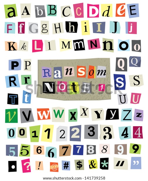 Vector Cut Newspaper Magazine Letters Numbers Stock Vector Royalty Free