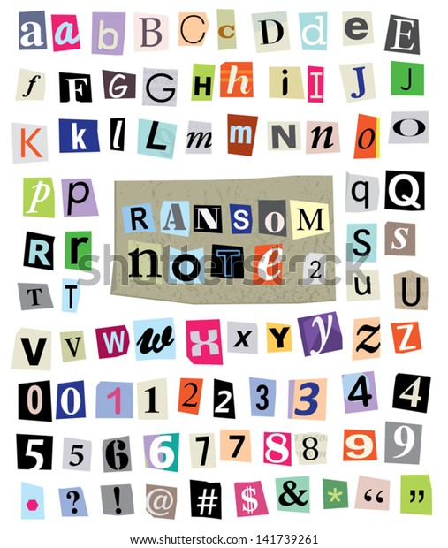 Vector Cut Newspaper Magazine Letters Numbers Stock Vector (Royalty