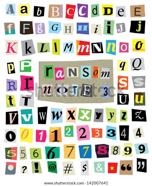 Vector Cut Newspaper Magazine Letters Numbers Stock Vector Royalty Free