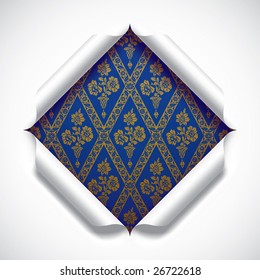 Vector cut paper with a baroque background