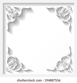 vector cut of paper corner ornament  for invitation card or other your ideas