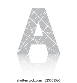 Vector cut paper font. alphabet vector
