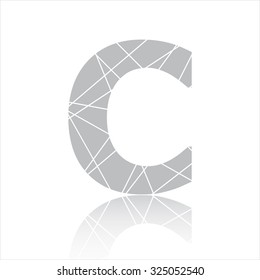 Vector cut paper font. alphabet vector