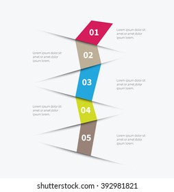 infografía de papel de corte vectorial con sombra y opciones, pasos / infográficos pasos objeto