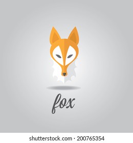 vector cut paper little fox. fox icon vector illustration