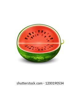 vector cut watermelon. isolated on white background