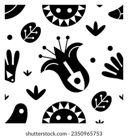 vector cute abstracs pattern flower illustration isolated