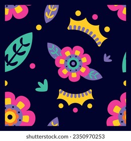 vector cute abstracs pattern flower illustration isolated