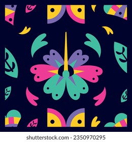 vector cute abstracs pattern flower illustration isolated