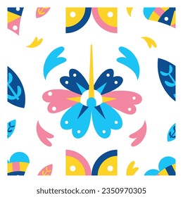 vector cute abstracs pattern flower illustration isolated