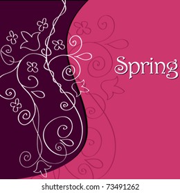 Vector cute abstract floral spring background