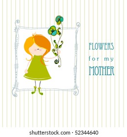vector cute abstract greeting design for mother's day