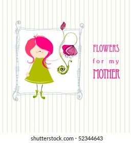vector cute abstract greeting design for mother's day