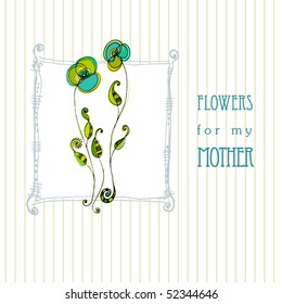 vector cute abstract greeting design for mother's day