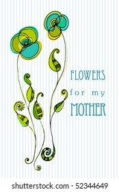 vector cute abstract greeting design for mother's day