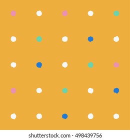 Vector cute abstract hand drawing colorful dots seamless pattern background
