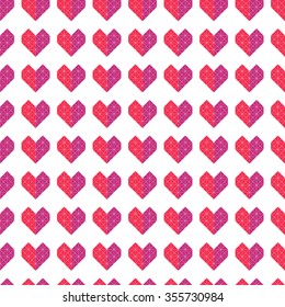 Vector cute abstract hearts seamless pattern background