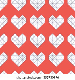 Vector cute abstract hearts seamless pattern background