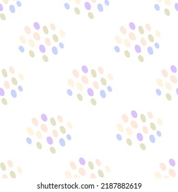 Vector cute abstract seamless pattern with spots in pastel colors. Print for textile, nursery, wrapping paper, wallpaper
