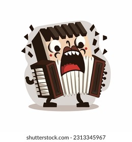 vector cute accordion cartoon style