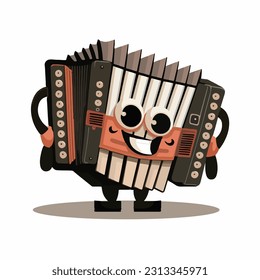 vector cute accordion cartoon style