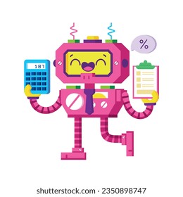 vector lindo cuenta robot ilustración de dibujos animados aislado