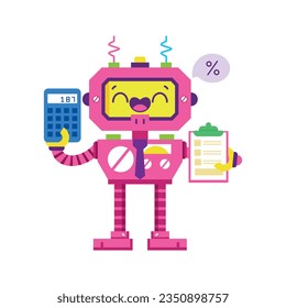 vector lindo cuenta robot ilustración de dibujos animados aislado