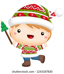 a vector of a cute and adorable boy