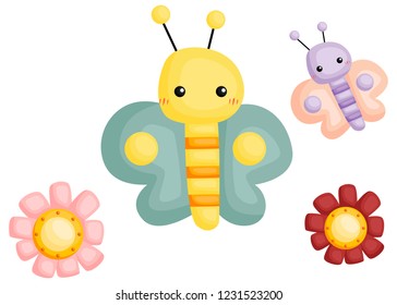 a vector of a cute and adorable butterfly