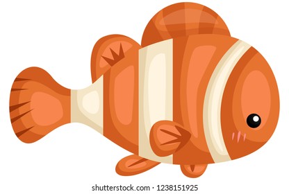 a vector of a cute and adorable clown fish