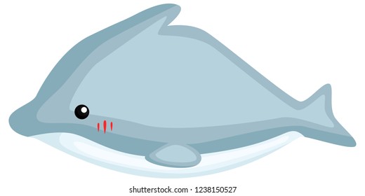 a vector of a cute and adorable dolphin