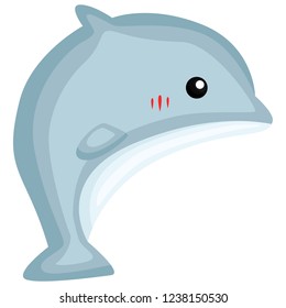 a vector of a cute and adorable dolphin
