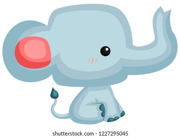 a vector of a cute and adorable elephant