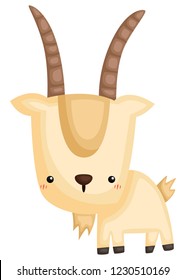 a vector of a cute and adorable goat