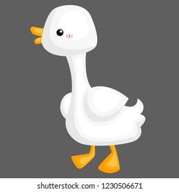 a vector of a cute and adorable goose