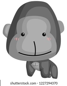 a vector of a cute and adorable gorilla