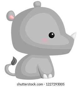 a vector of a cute and adorable rhino